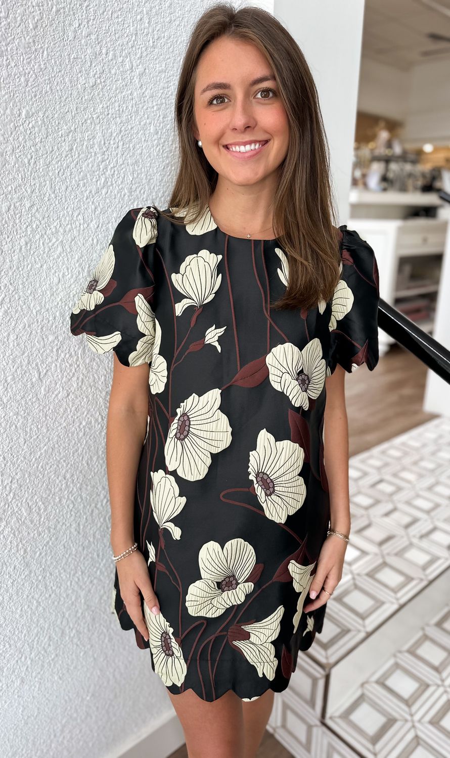 Savoy Scallop Shift Dress