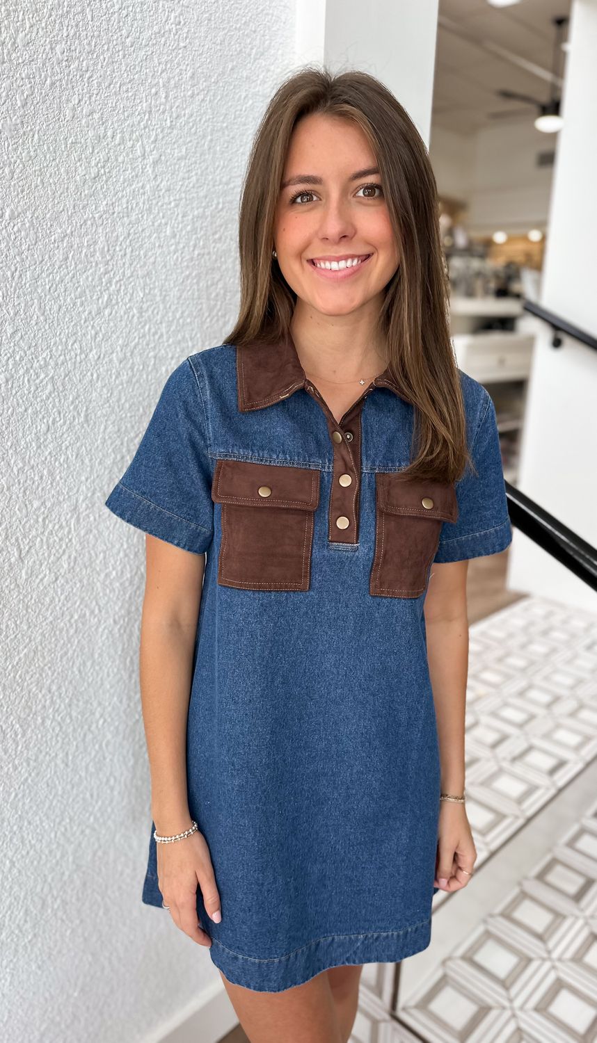 Highland Suede Pocket Dress