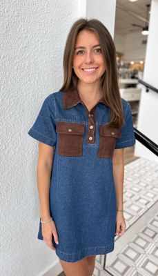 Highland Suede Pocket Dress