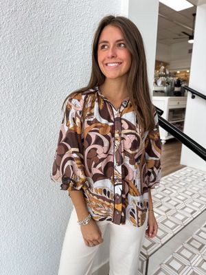 Saffron Print Top
