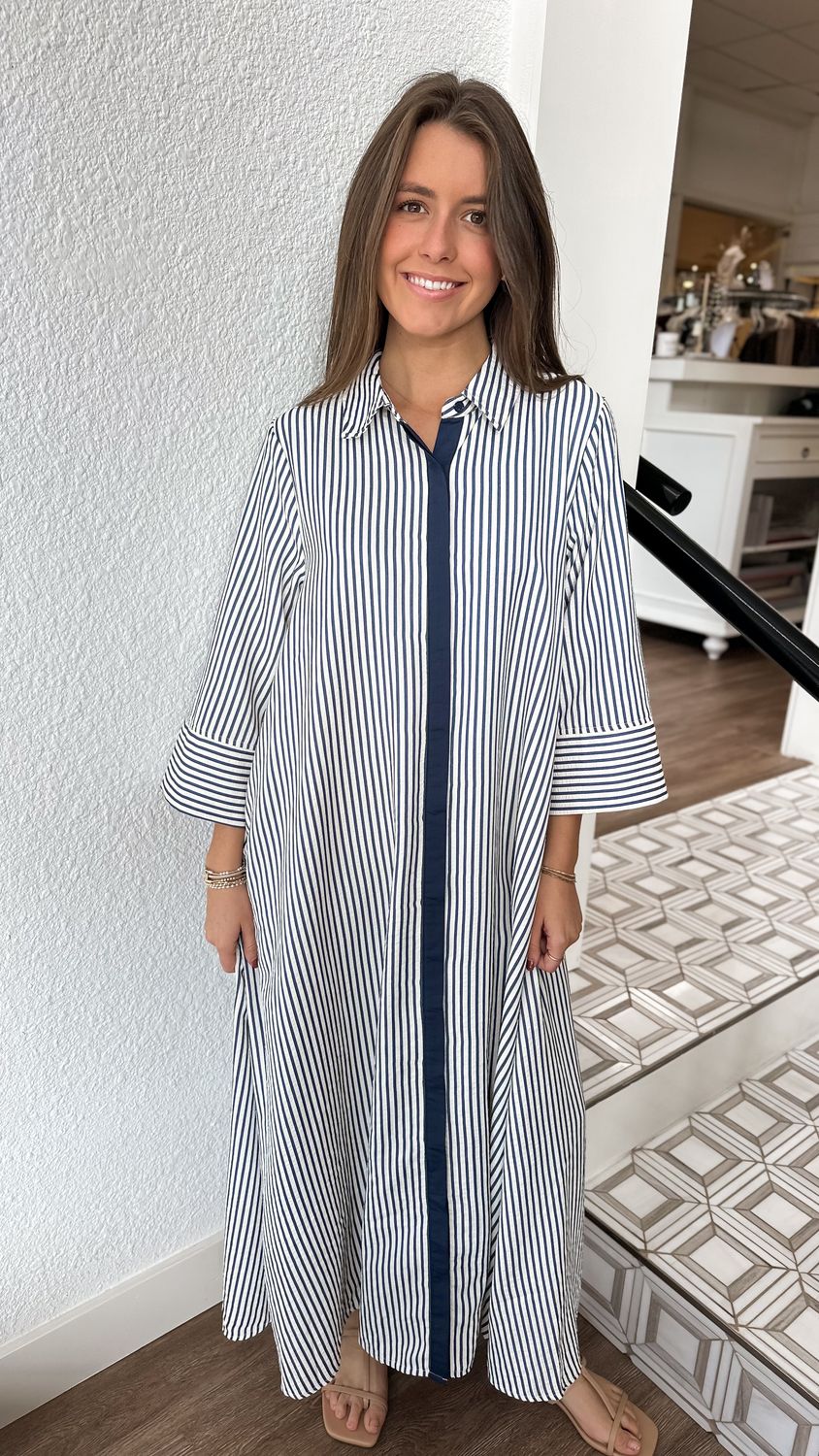 Navy Sinclair Stripe Maxi
