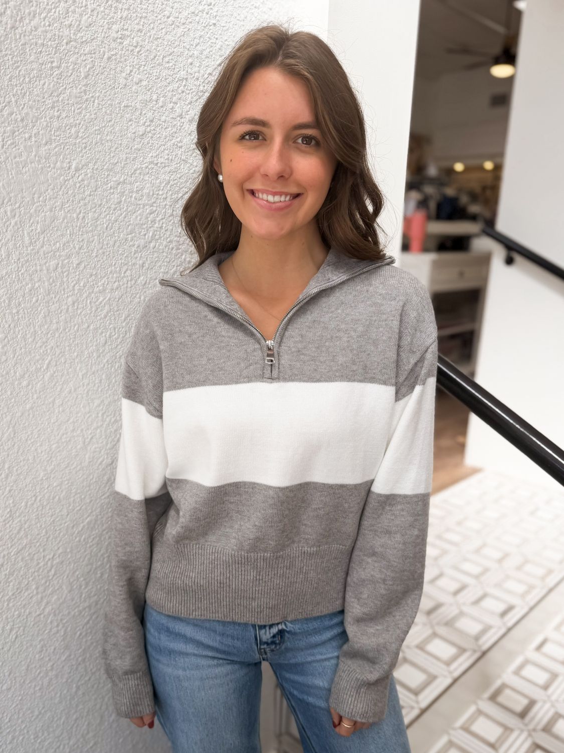 Grey Carver 1/4 Zip Popover