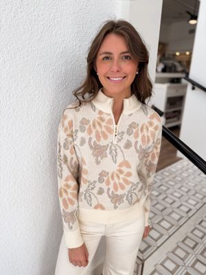 Cream Jacquard Pullover