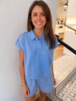 Washed Blue French Terry Set