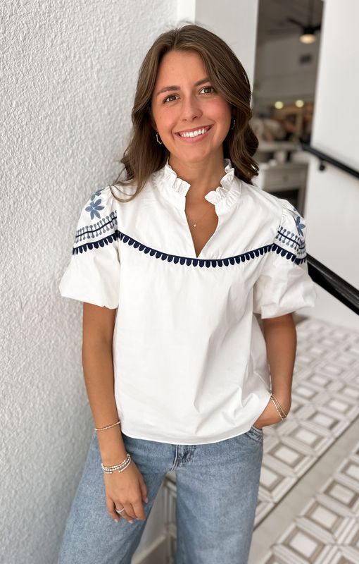 Amelie Embroidered Top