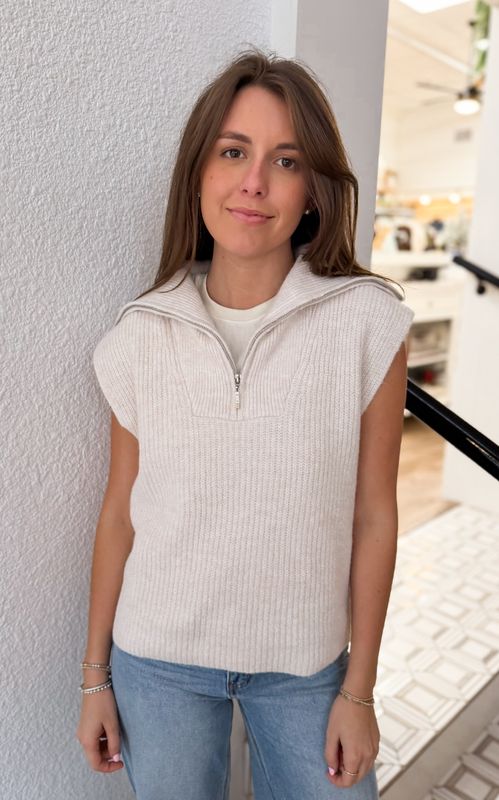 Opal Quarter Zip Sweater Vest