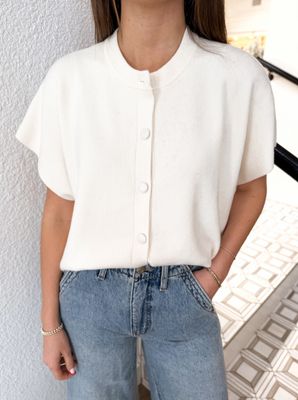 Ivory Lucy Cap Sleeve Sweater