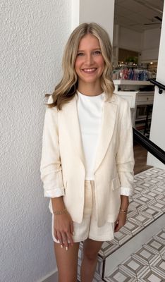 Ecru Linen Blazer