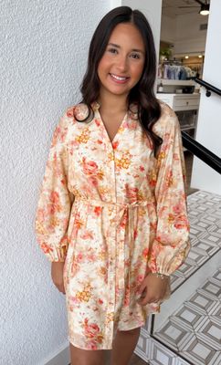 Peach Floral Tessa Dress
