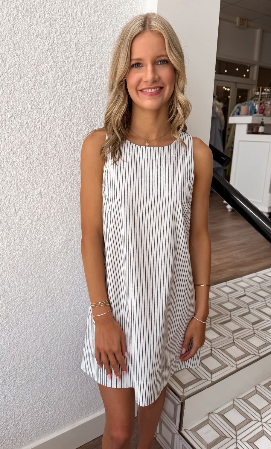 Stripe Lena Linen Dress