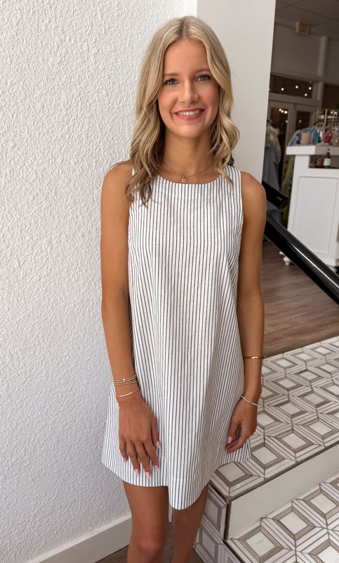 Stripe Lena Linen Dress