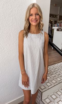 Stripe Lena Linen Dress
