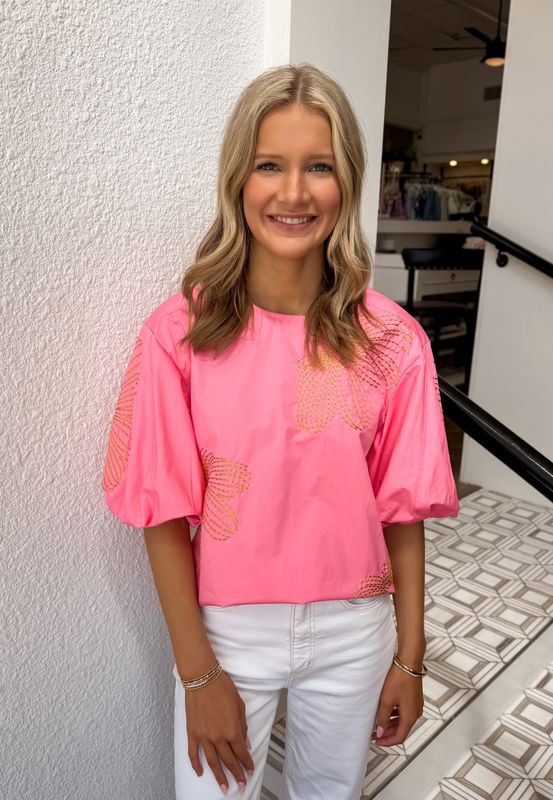 Pink Floral Amee Top