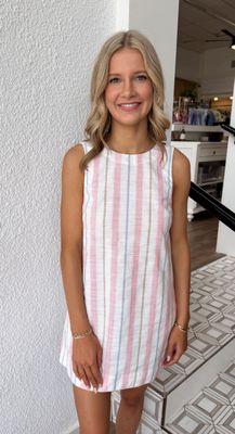 Isla Striped Open Back Mini Dress