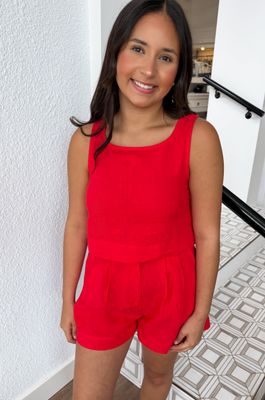 Currant Linen Top