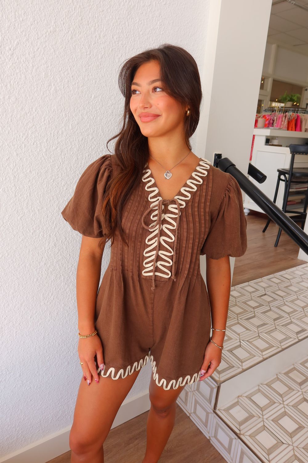 Pecan Pintuck Romper