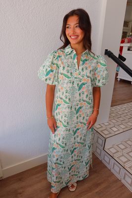 Peacock Canopy Maxi Dress