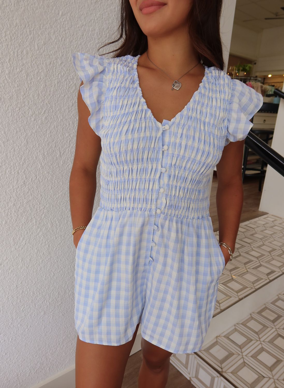 Starlet Gingham Romper