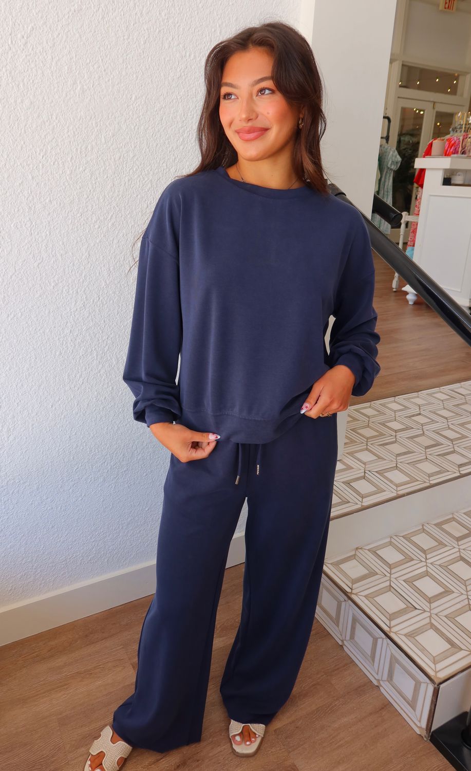Slate Navy Crew Neck Pullover