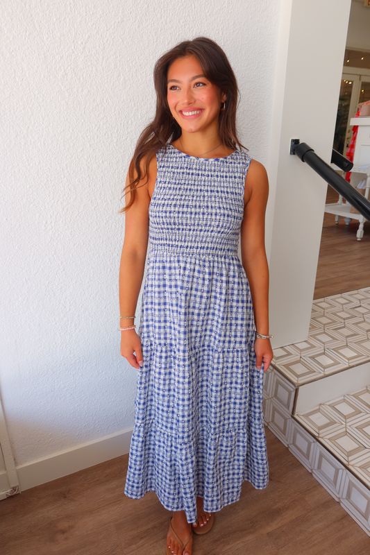 Nora Gingham Midi Dress