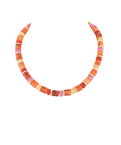 Chunky Cylinder Beaded Necklace