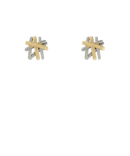 Two Tone Layered Earrings