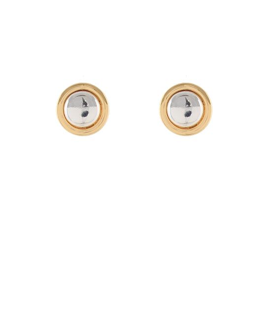 Two Tone Round Earrings