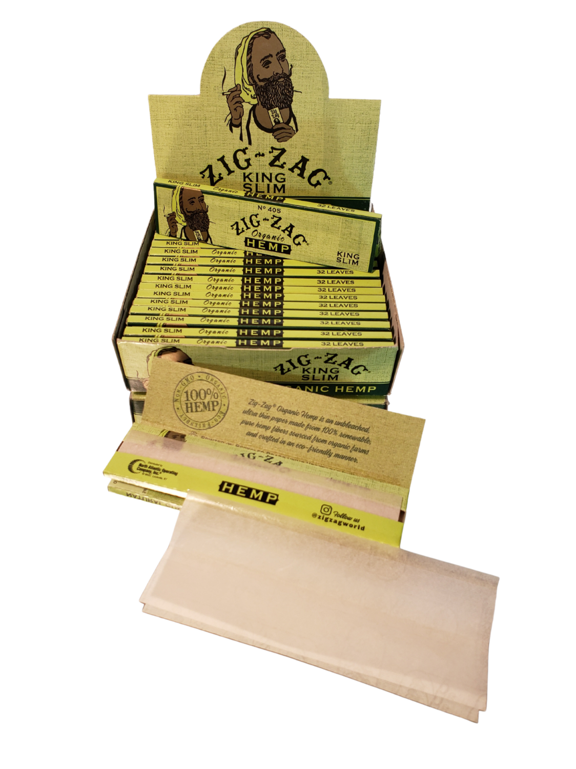 Zig Zag Organic Hemp King Slim Green