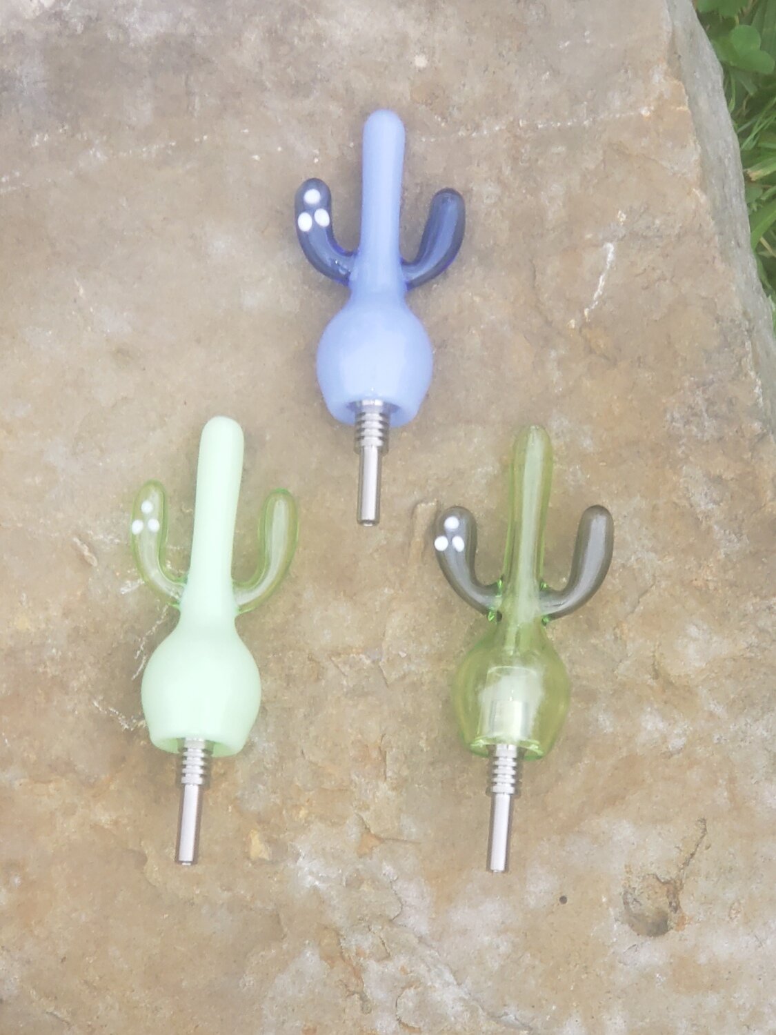 6&quot; AMERICAN GLASS CACTUS DAB STRAW