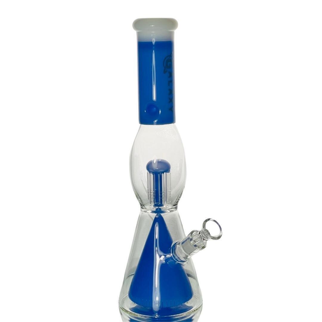 16&quot; GALAXY DOUBLE PYRAMID CONE / JELLY FISH PERC W/ ICE PINCH