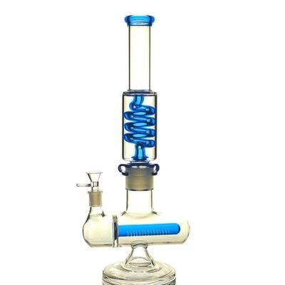 15&quot; DETACHABLE GLYCERINE COIL WATER PIPE w/ INLINE BASE