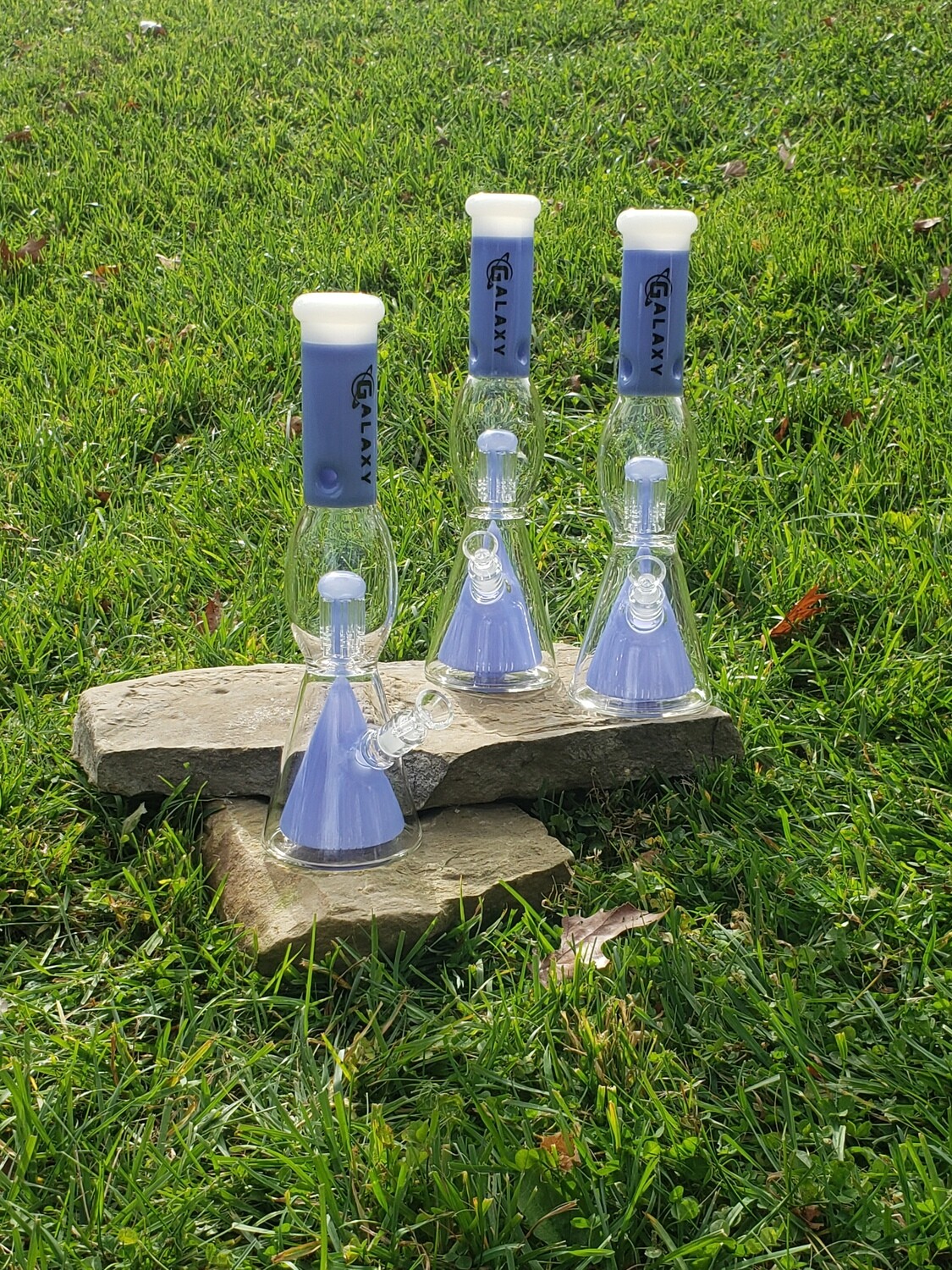 16" Galaxy Double Cone W/ Jellyfish Perc