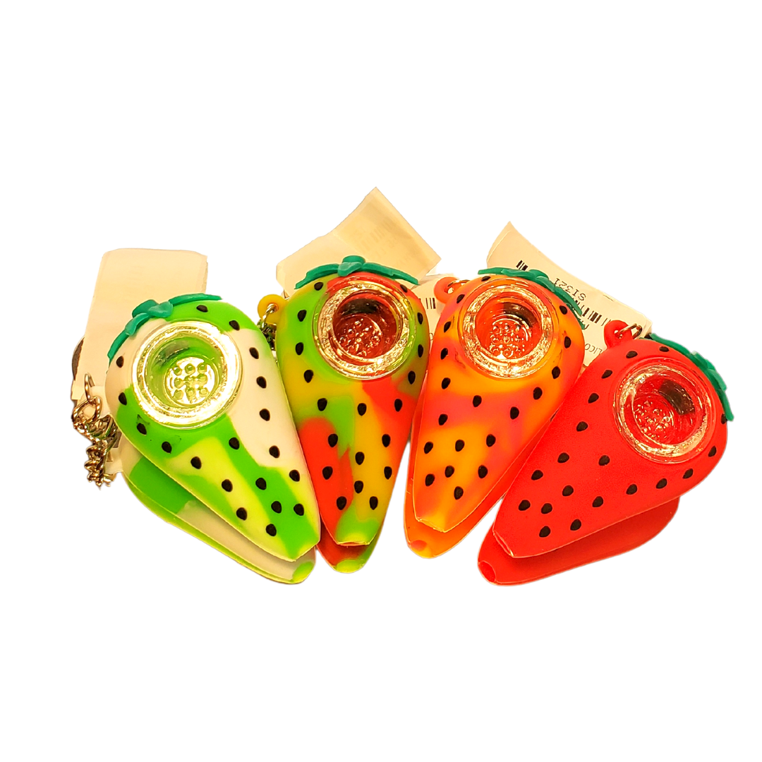 Silicone Strawberry Hand Pipe
