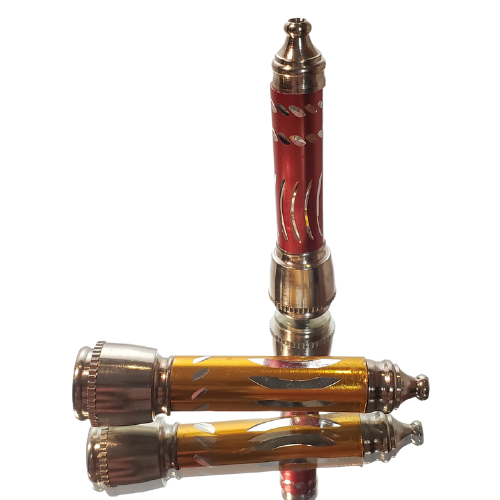 3&quot; STRAIGHT DIAMOND CUT METAL PIPE w/CAP