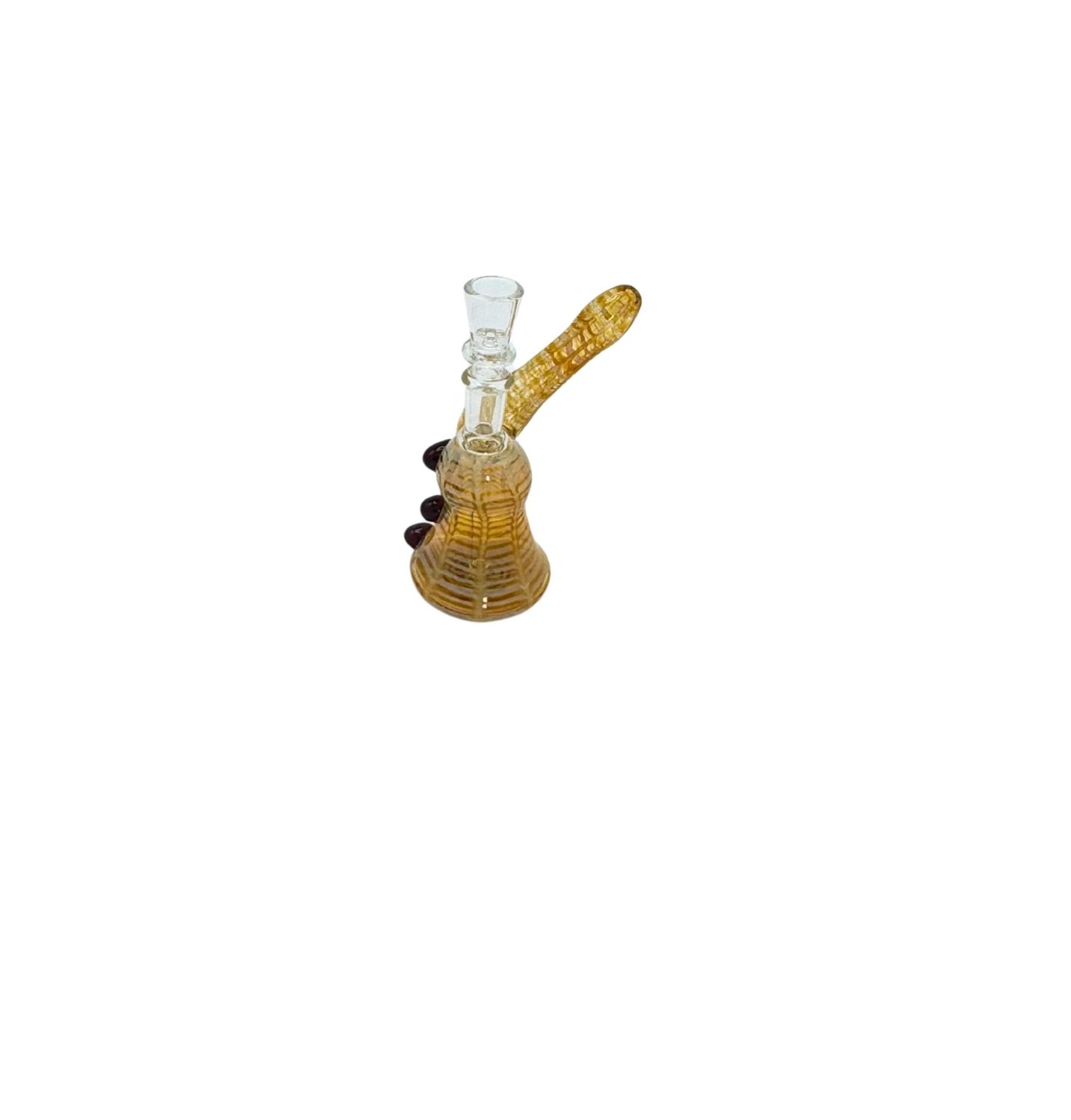 6" Side Arm Bubbler Gold 3 Dot Art