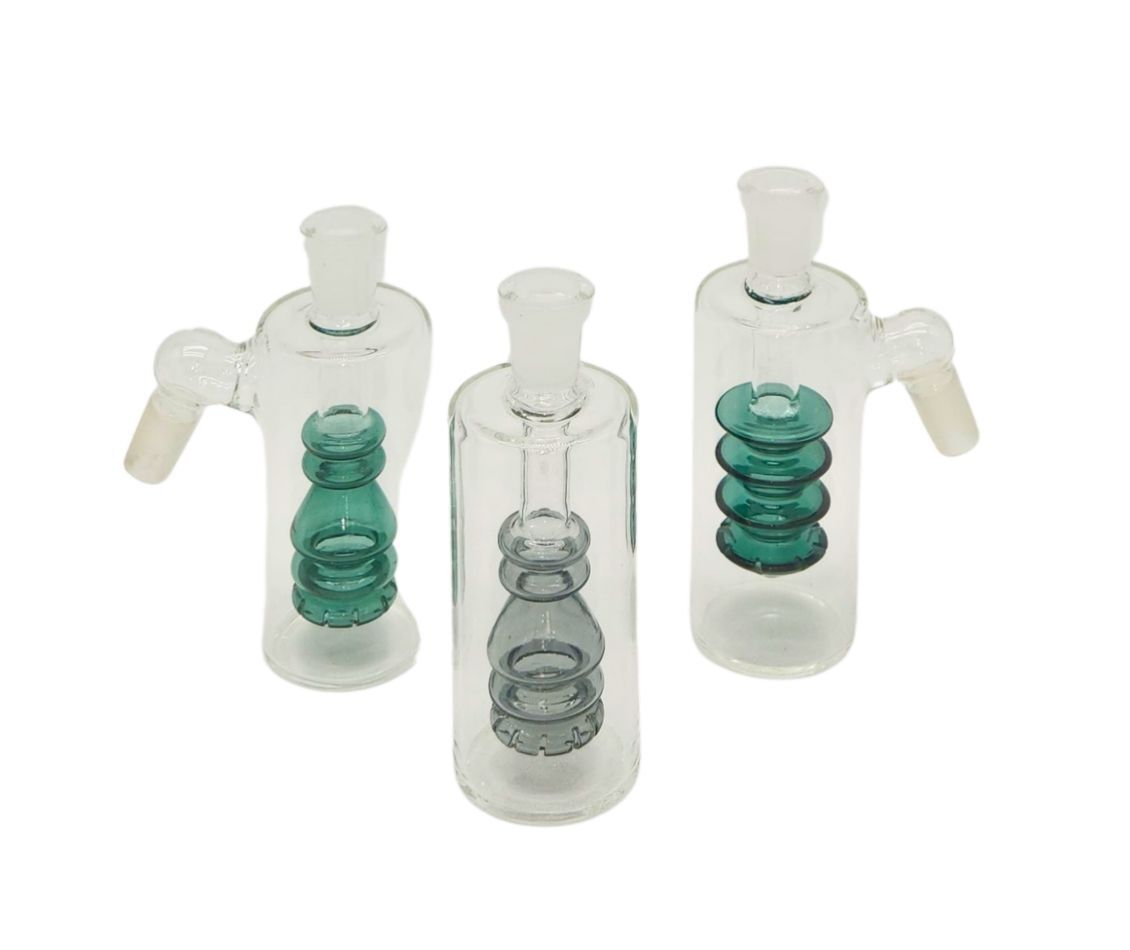 14mm 45° Accordian Green Bottle Ashcatcher 14mm 45° Accordian Green Bottle Ashcatcher
