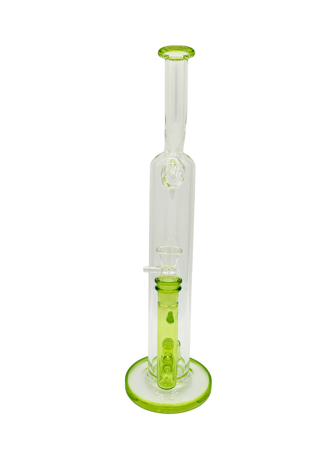 16" Green Ooze Tube Style Inline Daisy Star Perc Bent Neck