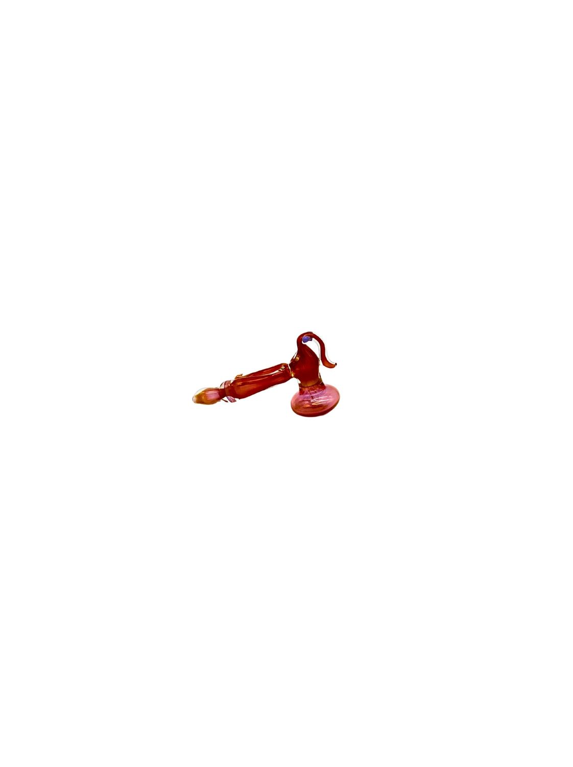 6" Orange Alien Tentacle Fumed Hand Pipe