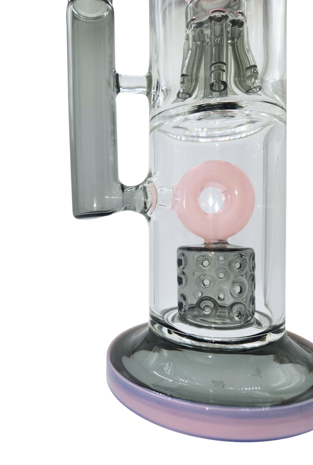 16" Two Tone Black &amp; Pink Dual Chamber Swiss Barrel &amp; Jellyfish Perc