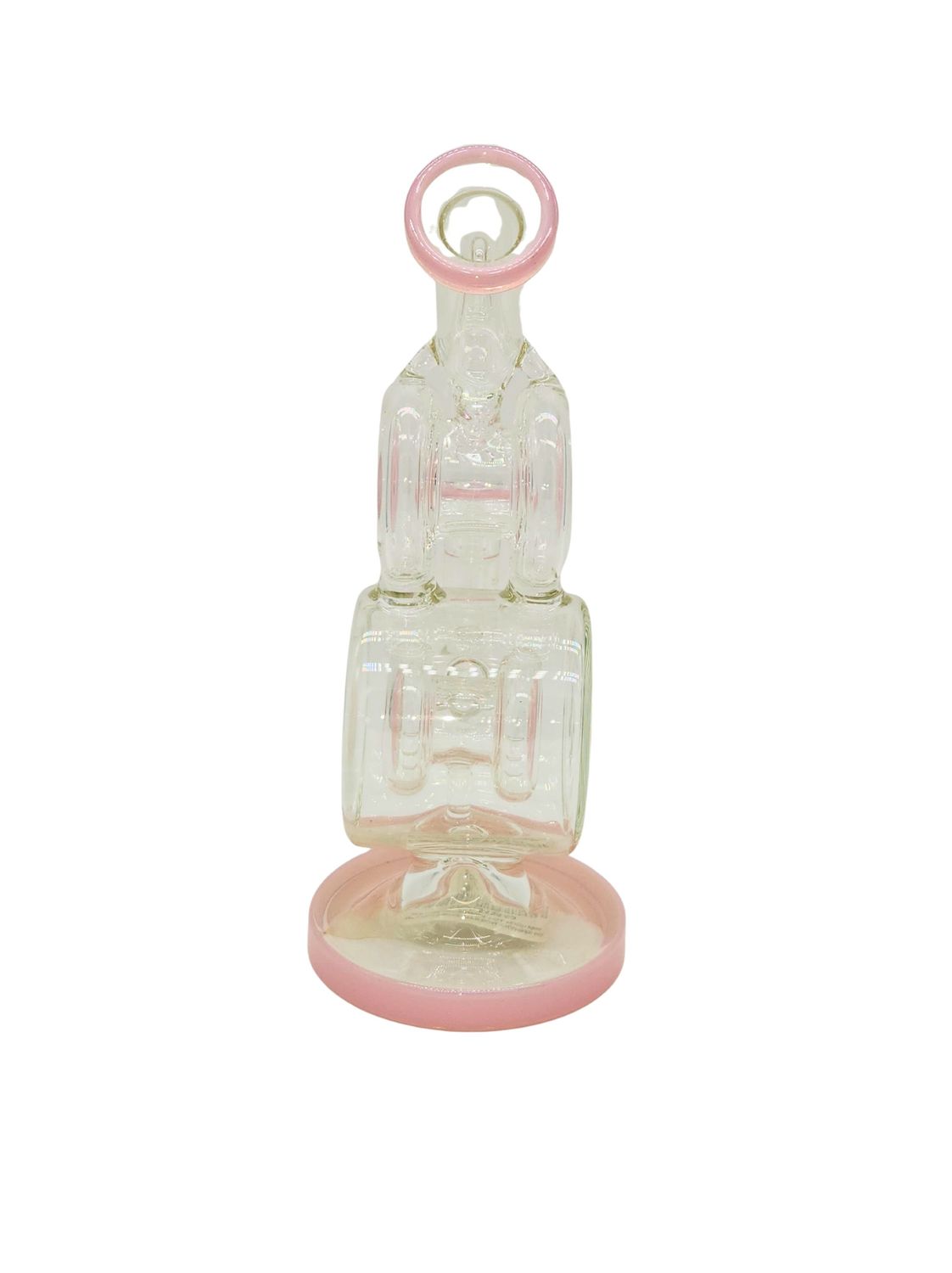 10" Pink Color Accented Dual Chamber Rig W/ Inline Large Dumbell Perc