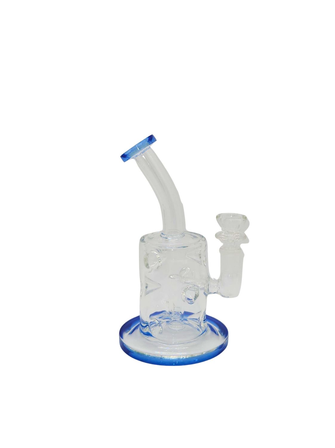 8" Heavy Base Pink or Blue Accent Ice Pinch Base W/ Inline Perc