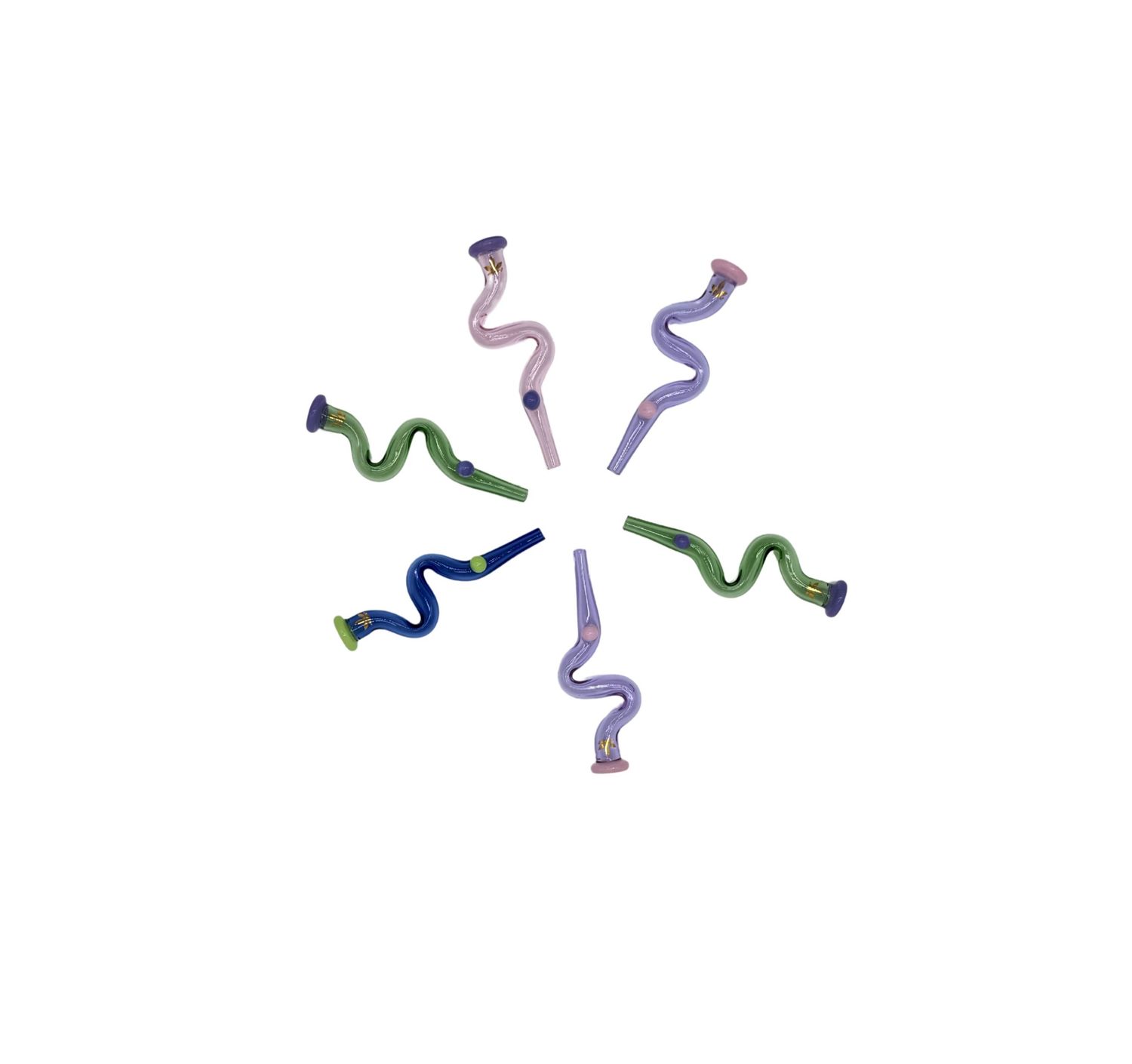 5" A Leaf Blown Glass Nectar Collector / Dab Straw