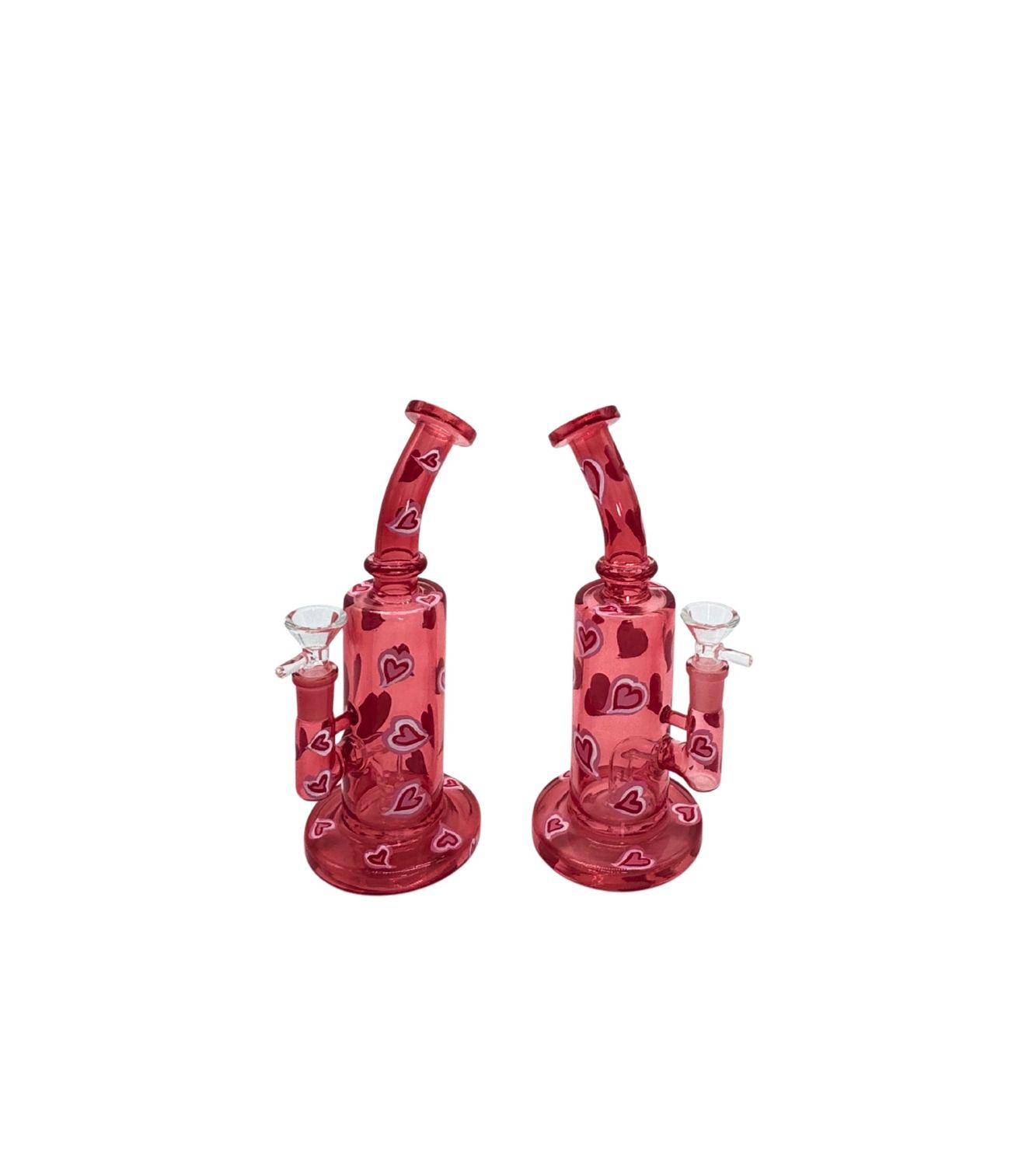 9" Straight Tube W\ Angled Neck Red Heart Pipe 9" Straight Tube W\ Angled Neck Red Heart Pipe