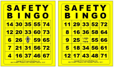 BW 3x4 SAFETY BINGO Cards (Pack of 250)