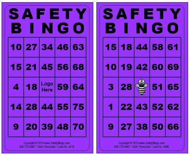 BW 2x3 SAFETY BINGO Cards (Pack of 250)