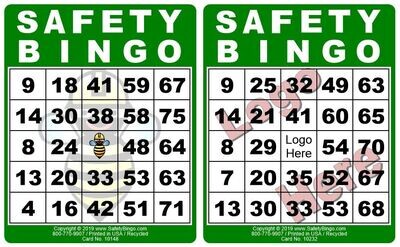 Color 4x5 SAFETY BINGO Cards (Pack of 100)