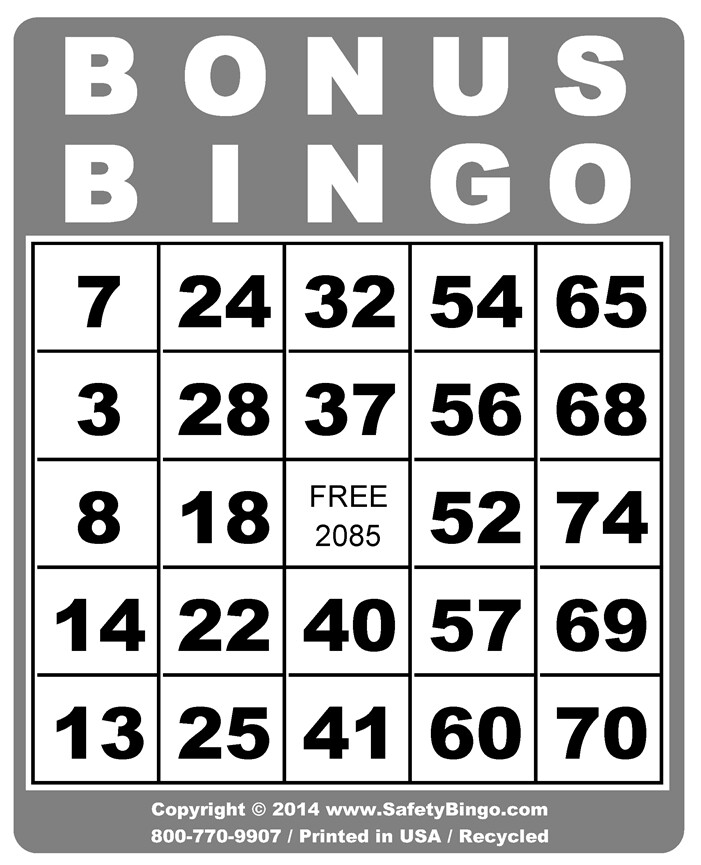 Color 3x4 BONUS BINGO Cards (Pack of 100)