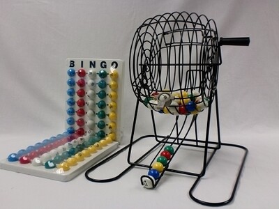 12 inch Cage and Bingo Balls with Holder