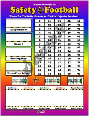 Safety Football Master Game Board (See sizes)