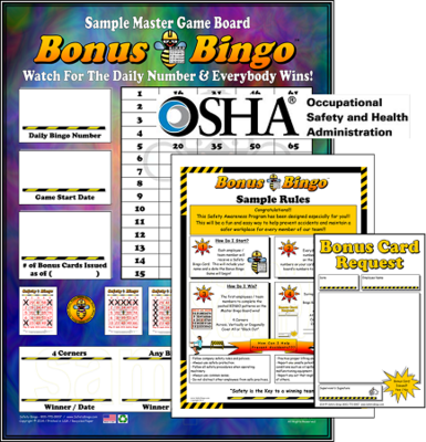 Safety "Bonus" Bingo Program with Admin Materials (OSHA)